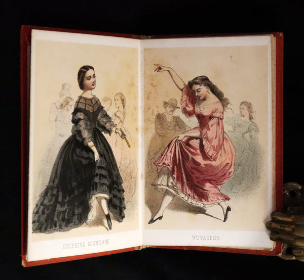 1860 Scarce Leporello Book ~ Celebrities of La CLOSERIE DES LILAS. 20 Chromolithographs.