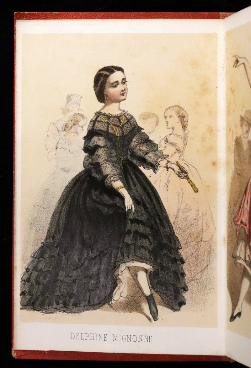 1860 Scarce Leporello Book ~ Celebrities of La CLOSERIE DES LILAS. 20 Chromolithographs.