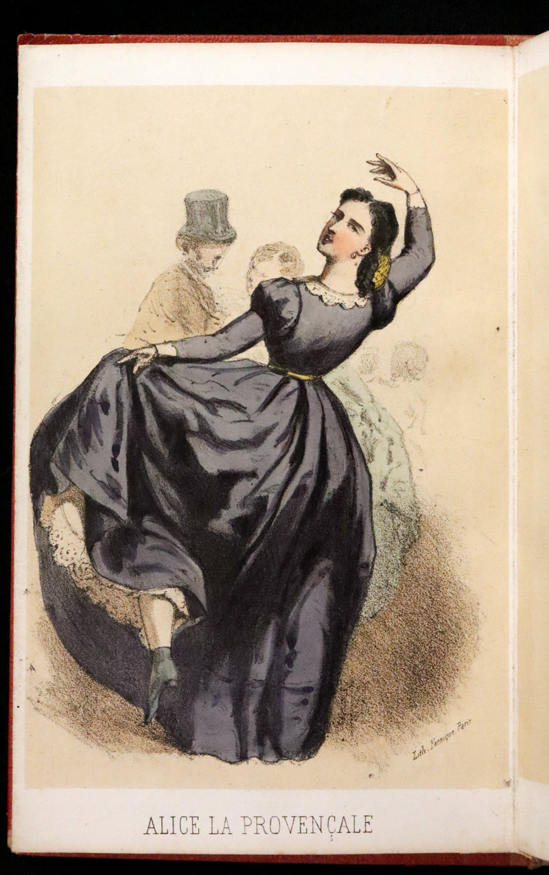 1860 Scarce Leporello Book ~ Celebrities of La CLOSERIE DES LILAS. 20 Chromolithographs.
