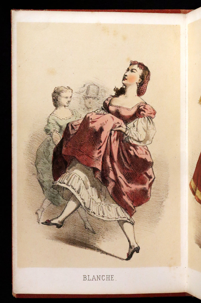 1860 Scarce Leporello Book ~ Celebrities of La CLOSERIE DES LILAS. 20 Chromolithographs.