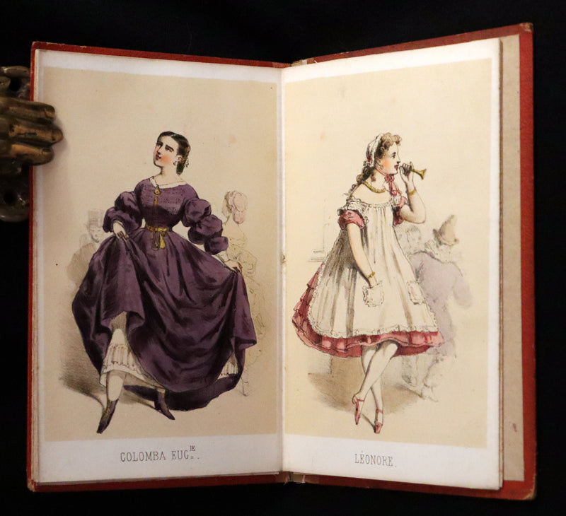 1860 Scarce Leporello Book ~ Celebrities of La CLOSERIE DES LILAS. 20 Chromolithographs.