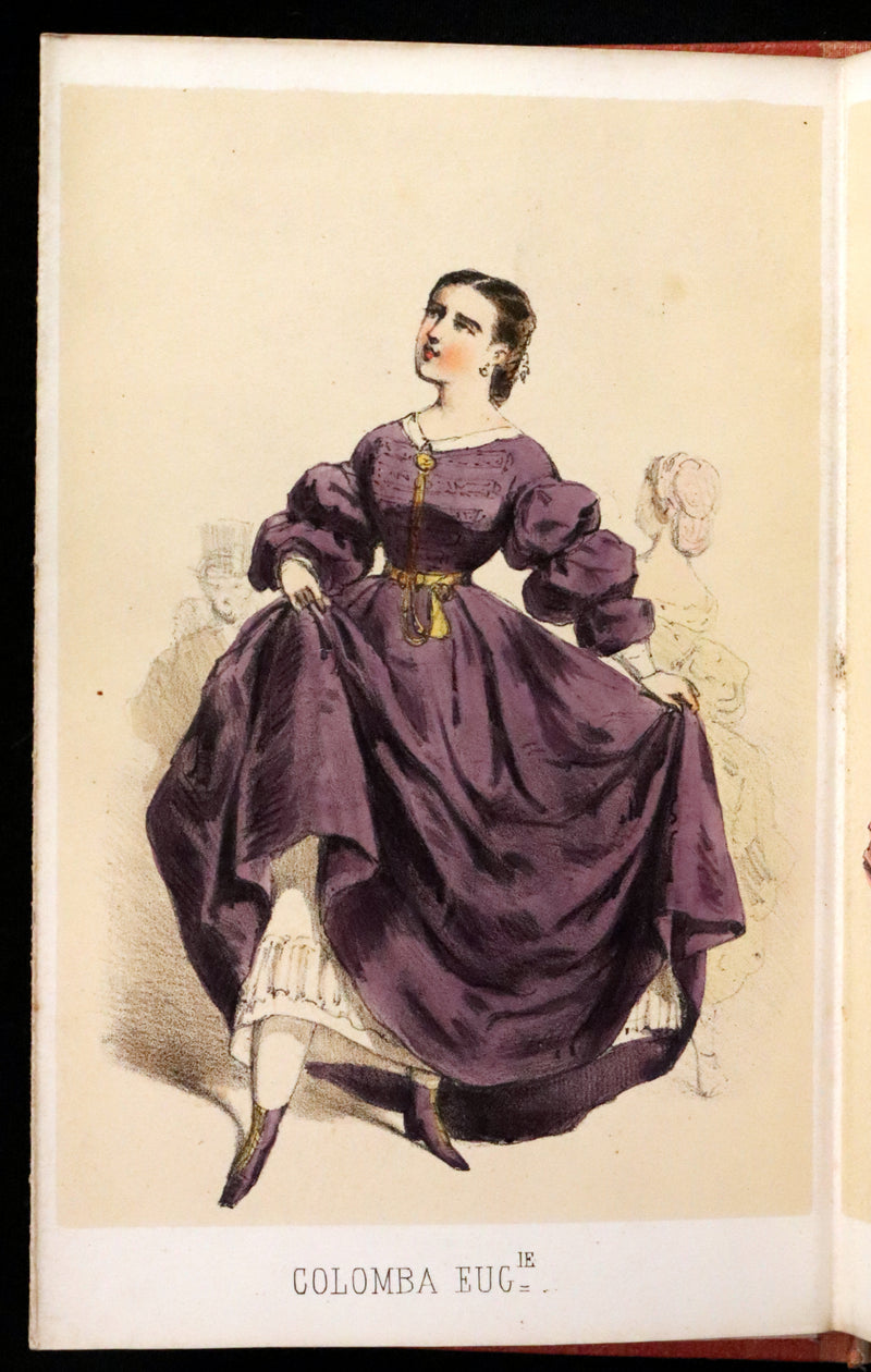 1860 Scarce Leporello Book ~ Celebrities of La CLOSERIE DES LILAS. 20 Chromolithographs.
