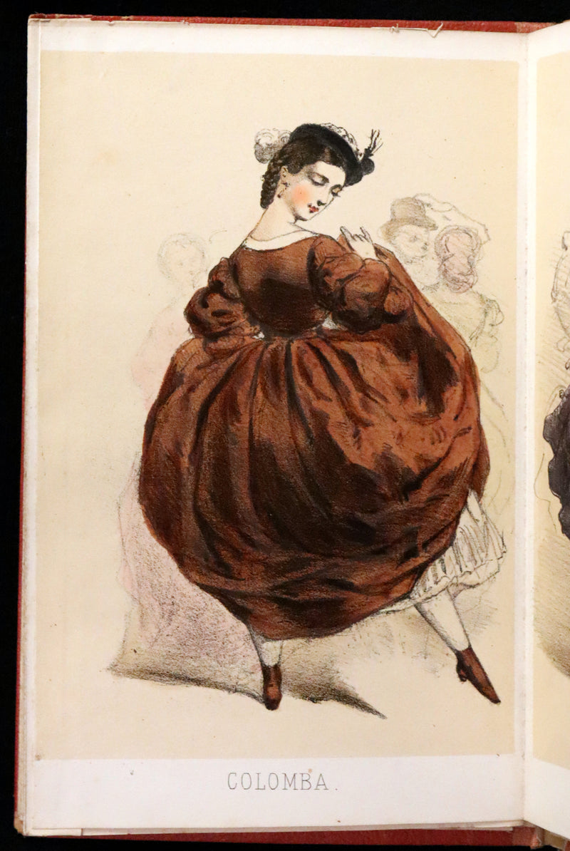 1860 Scarce Leporello Book ~ Celebrities of La CLOSERIE DES LILAS. 20 Chromolithographs.