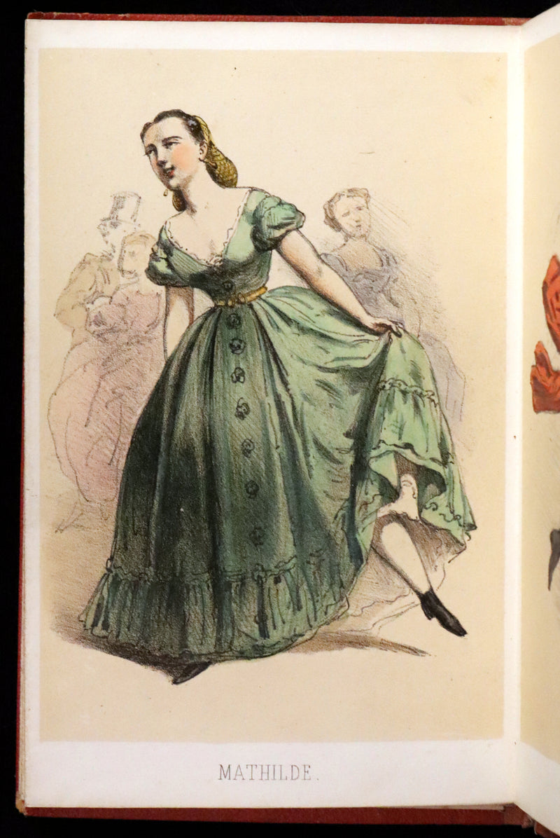 1860 Scarce Leporello Book ~ Celebrities of La CLOSERIE DES LILAS. 20 Chromolithographs.