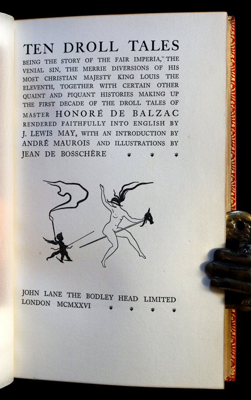 1926 Limited Curiosa bound by Bayntun - Balzac TEN DROLL TALES. 1stED illustrated by Jean de Bosschère.