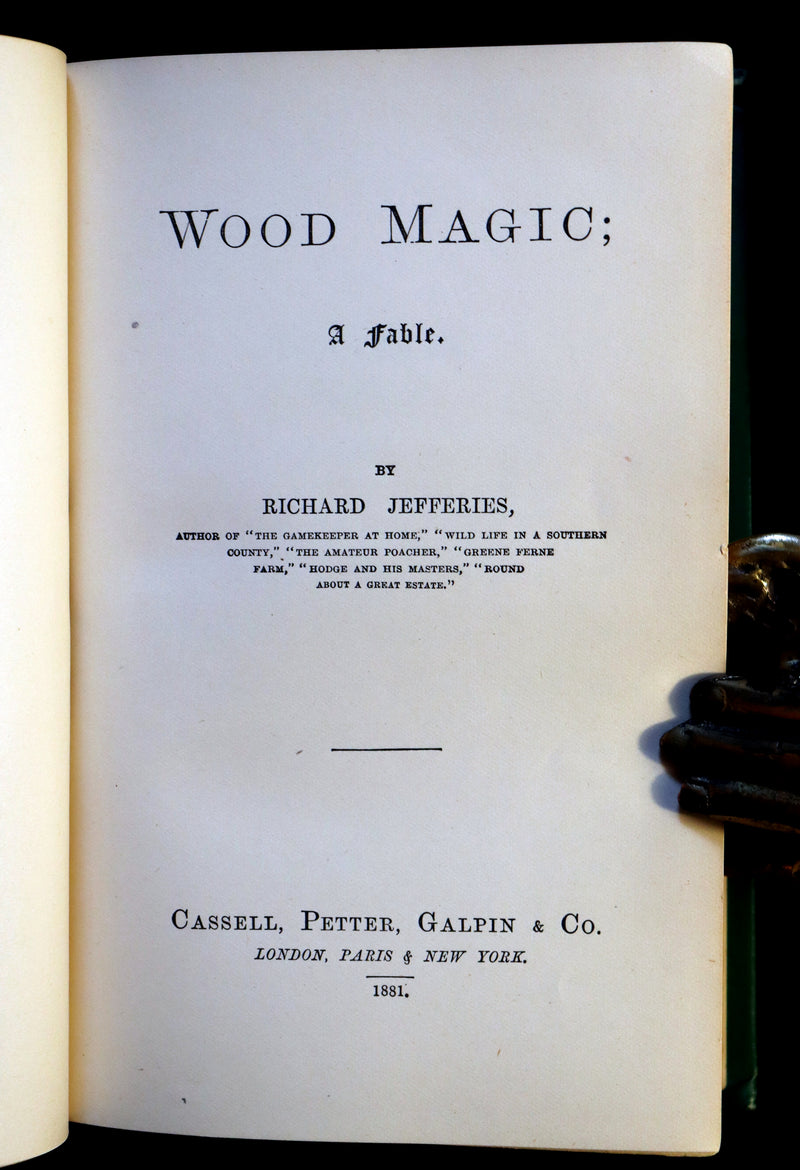 1881 Scarce First Edition - WOOD MAGIC, A Fable by nature writer John Richard Jefferies.