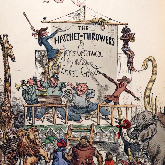 1866 Rare First Edition - The Hatchet Throwers Adventures color Illustrated by Ernest Griset.