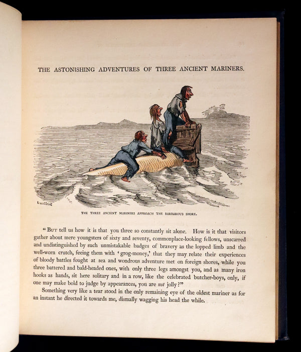 1866 Rare First Edition - The Hatchet Throwers Adventures color Illustrated by Ernest Griset.