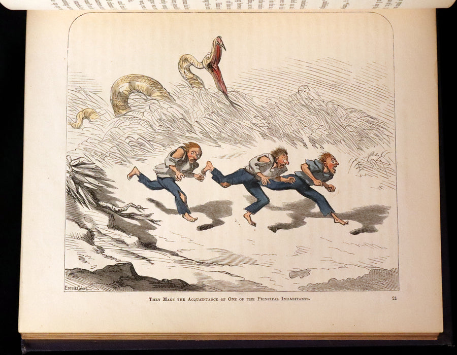 1866 Rare First Edition - The Hatchet Throwers Adventures color Illustrated by Ernest Griset.