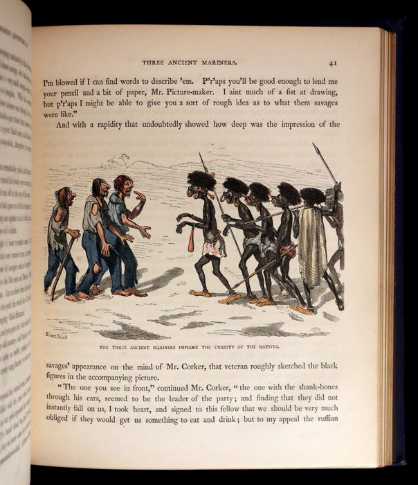 1866 Rare First Edition - The Hatchet Throwers Adventures color Illustrated by Ernest Griset.