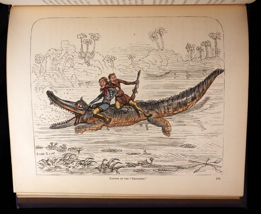 1866 Rare First Edition - The Hatchet Throwers Adventures color Illustrated by Ernest Griset.