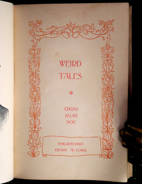 1895 Rare Book - Weird Tales by Edgar Allan POE Illustrated (Black Cat, Pit & Pendulum, Tell-Tale Heart, Gold Bug, etc.).