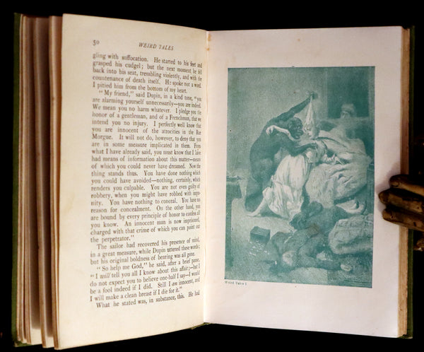 1895 Rare Book - Weird Tales by Edgar Allan POE Illustrated (Black Cat, Pit & Pendulum, Tell-Tale Heart, Gold Bug, etc.).