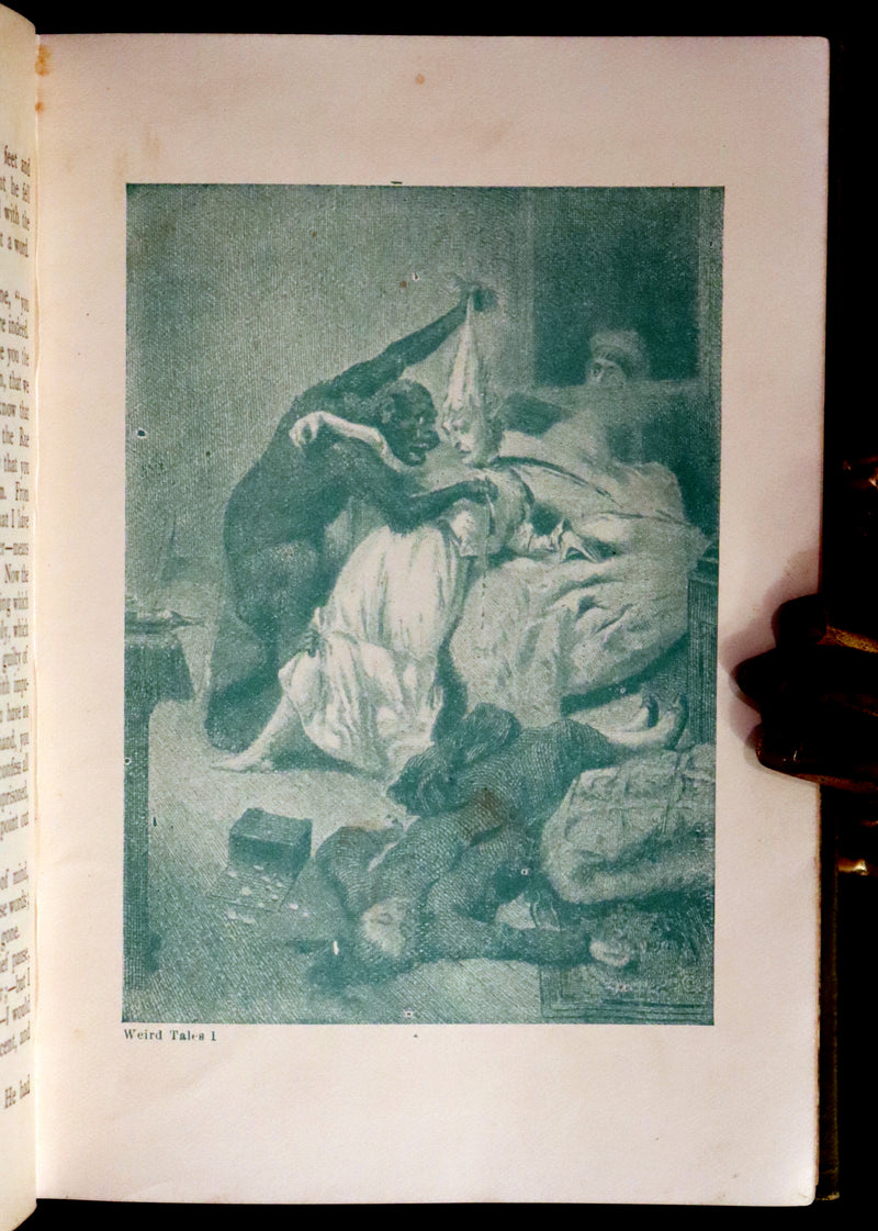 1895 Rare Book - Weird Tales by Edgar Allan POE Illustrated (Black Cat, Pit & Pendulum, Tell-Tale Heart, Gold Bug, etc.).