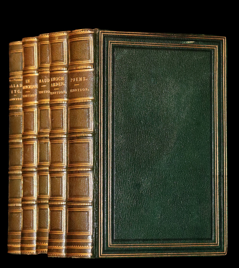1865-80 Rare Book Set - Poems, Ballads, Enoch Arden, In Memoriam & Maud by Alfred Tennyson.