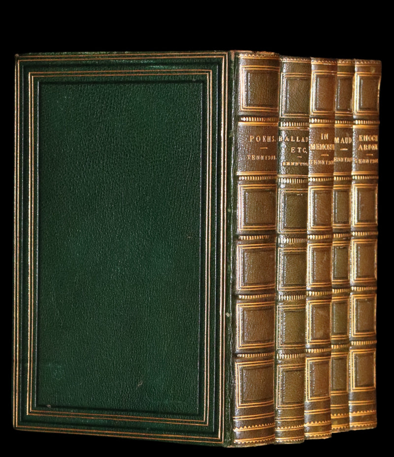 1865-80 Rare Book Set - Poems, Ballads, Enoch Arden, In Memoriam & Maud by Alfred Tennyson.