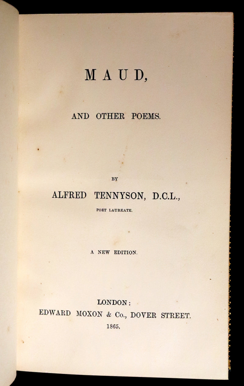 1865-80 Rare Book Set - Poems, Ballads, Enoch Arden, In Memoriam & Maud by Alfred Tennyson.