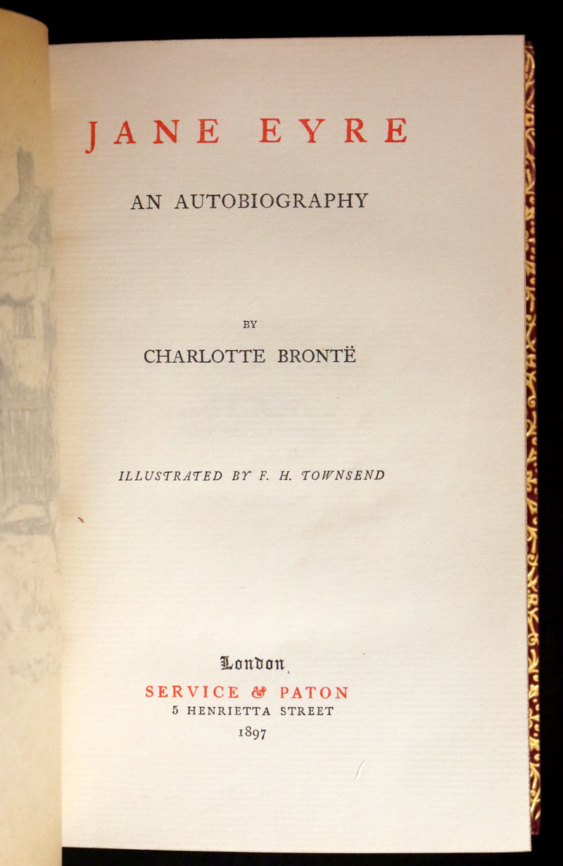 1897 Rare Book bound by Bayntun-Riviere - JANE EYRE by Charlotte Bronte. 1stED illustrated by F. H. Townsend.