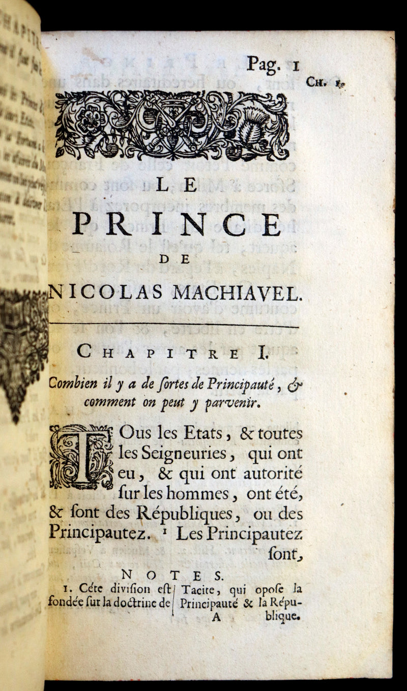 1686 Scarce French Book - LE PRINCE by Niccolò Machiavelli. LE PRINCE DE MACHIAVEL.