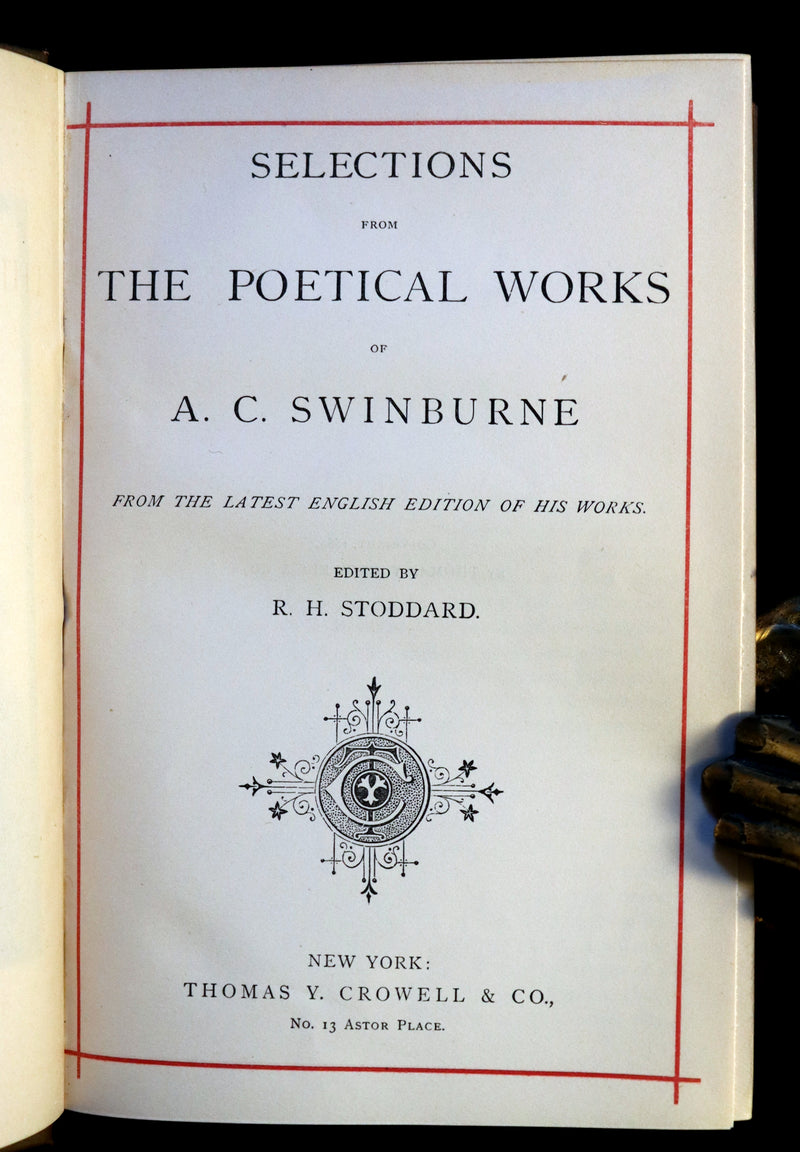 1884 Rare Victorian Book - The Poetical Works of Algernon Charles Swinburne.
