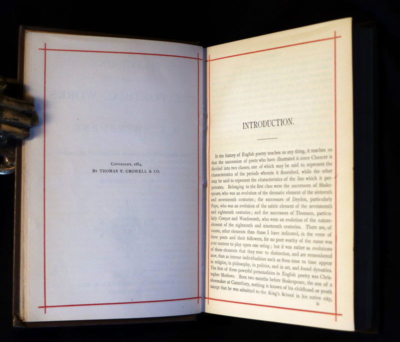 1884 Rare Victorian Book - The Poetical Works of Algernon Charles Swinburne.