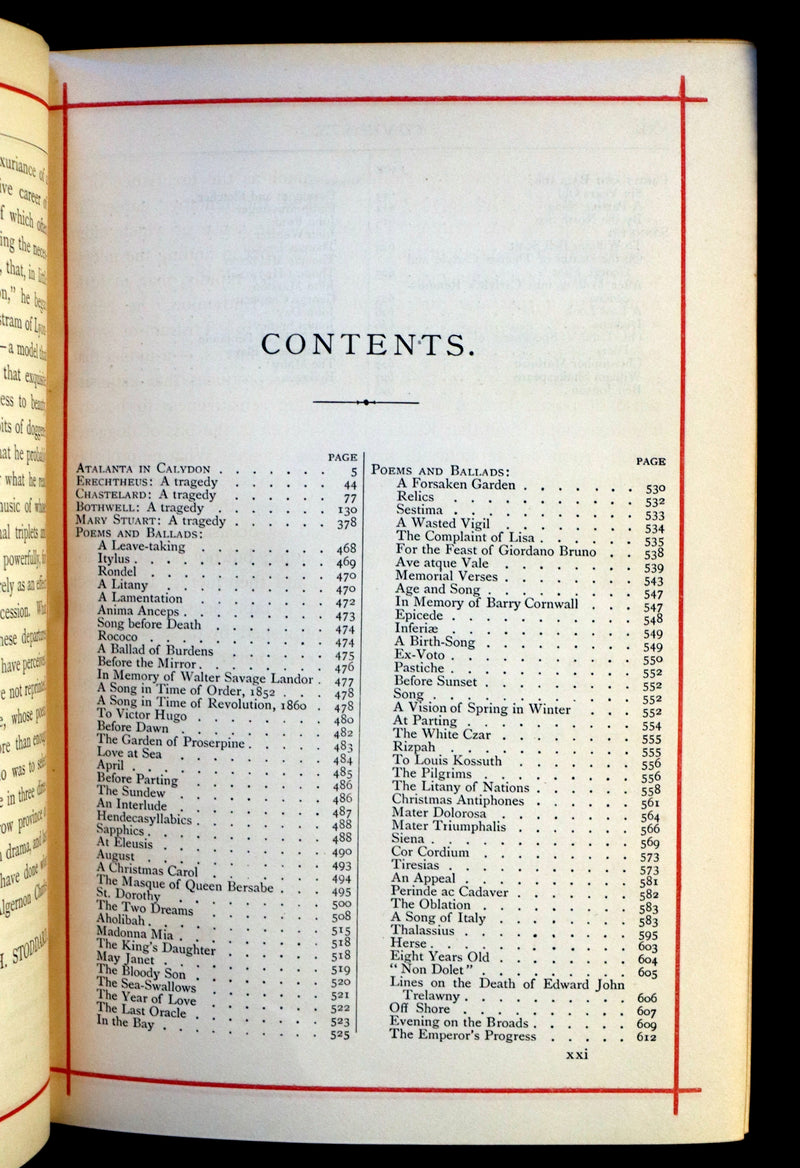 1884 Rare Victorian Book - The Poetical Works of Algernon Charles Swinburne.