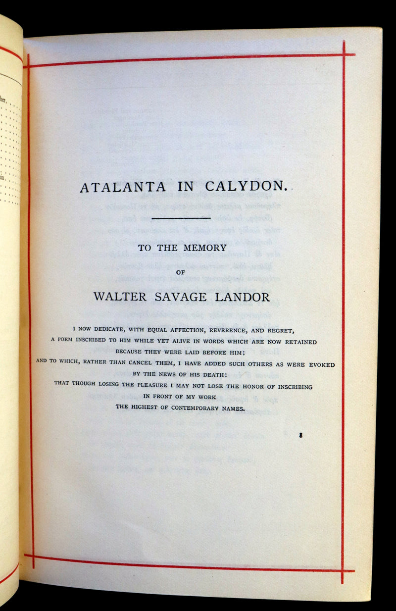 1884 Rare Victorian Book - The Poetical Works of Algernon Charles Swinburne.