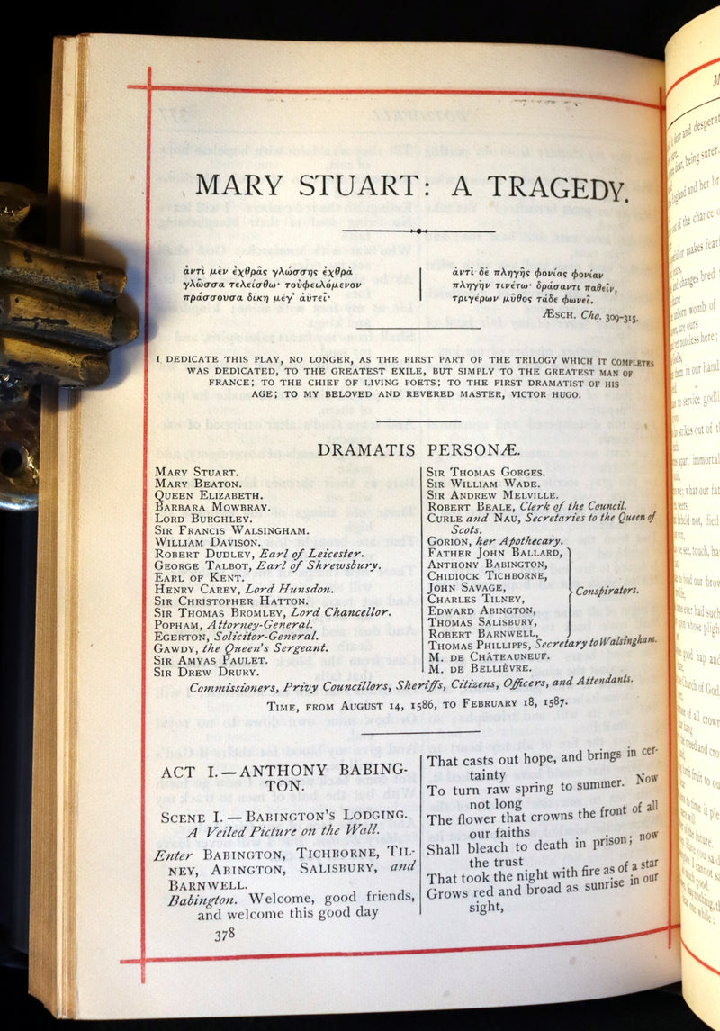 1884 Rare Victorian Book - The Poetical Works of Algernon Charles Swinburne.