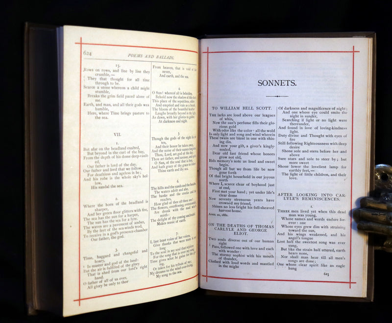 1884 Rare Victorian Book - The Poetical Works of Algernon Charles Swinburne.