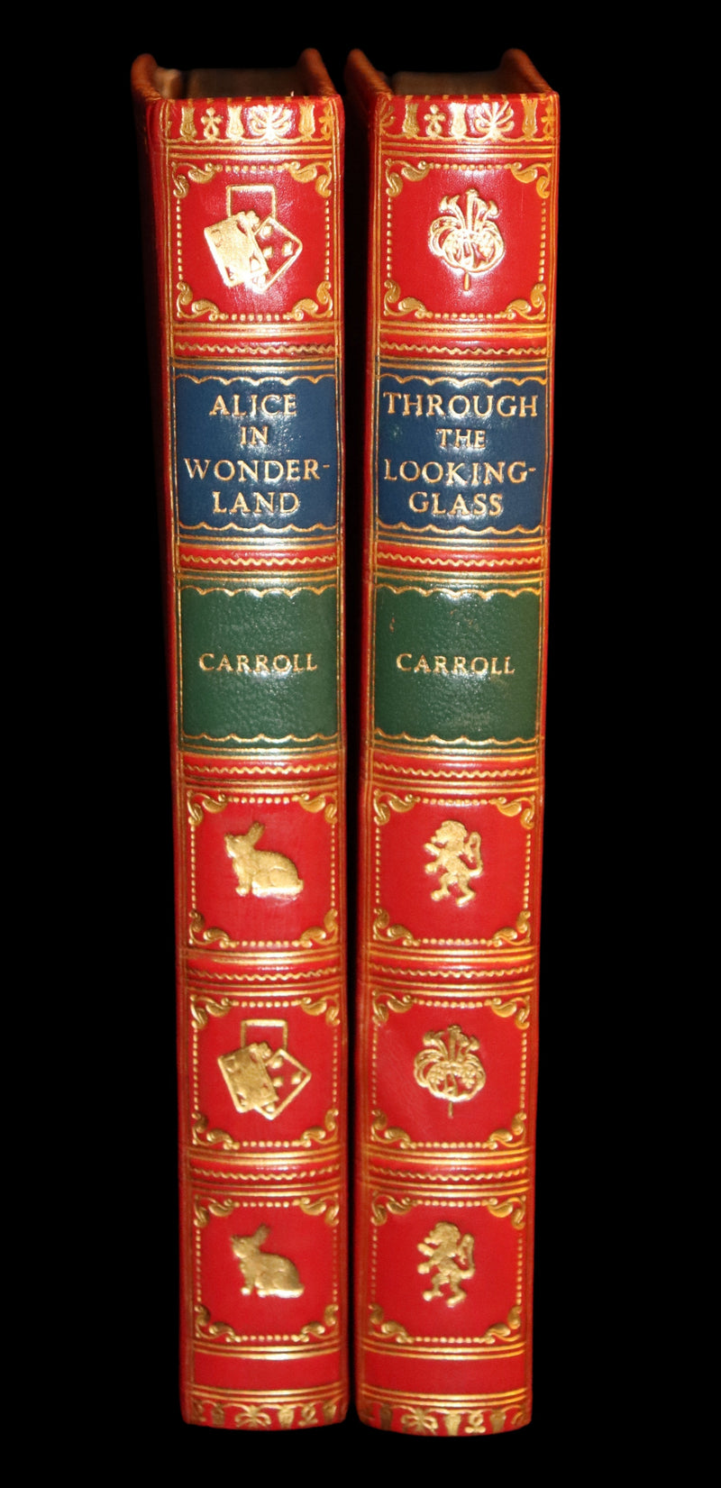 1872-1879 Fine Bayntun-Riviere Binding Book set - Alice's Adventures in Wonderland (WITH) Through the Looking-Glass and What Alice Found There.