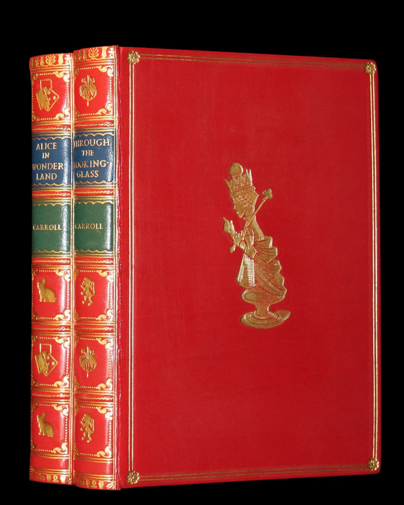 1872-1879 Fine Bayntun-Riviere Binding Book set - Alice's Adventures in Wonderland (WITH) Through the Looking-Glass and What Alice Found There.