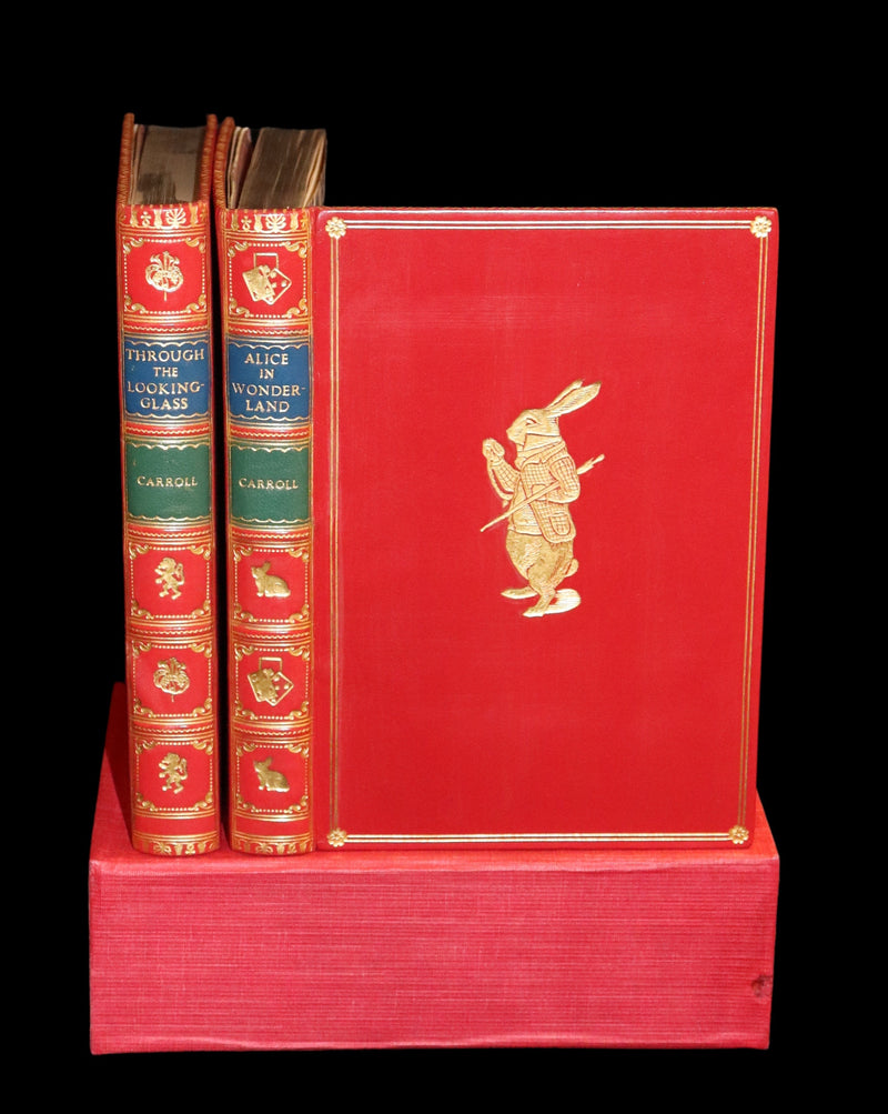 1872-1879 Fine Bayntun-Riviere Binding Book set - Alice's Adventures in Wonderland (WITH) Through the Looking-Glass and What Alice Found There.