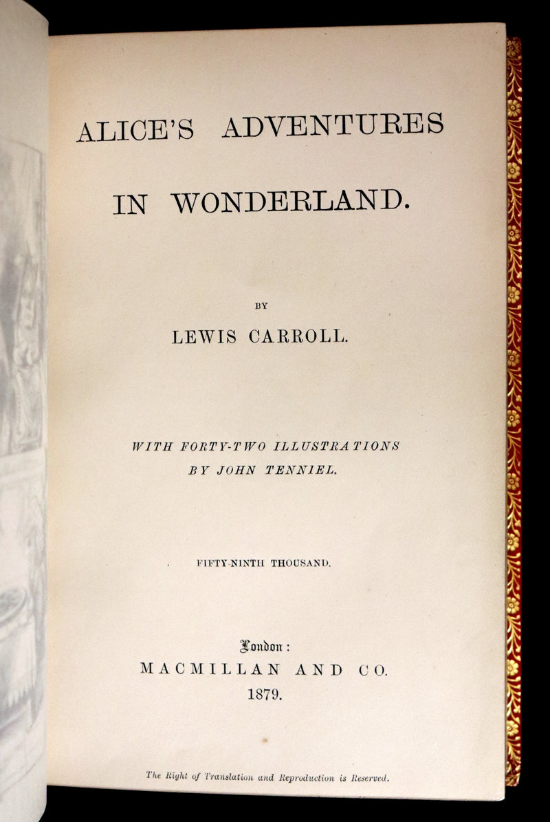 1872-1879 Fine Bayntun-Riviere Binding Book set - Alice's Adventures in Wonderland (WITH) Through the Looking-Glass and What Alice Found There.