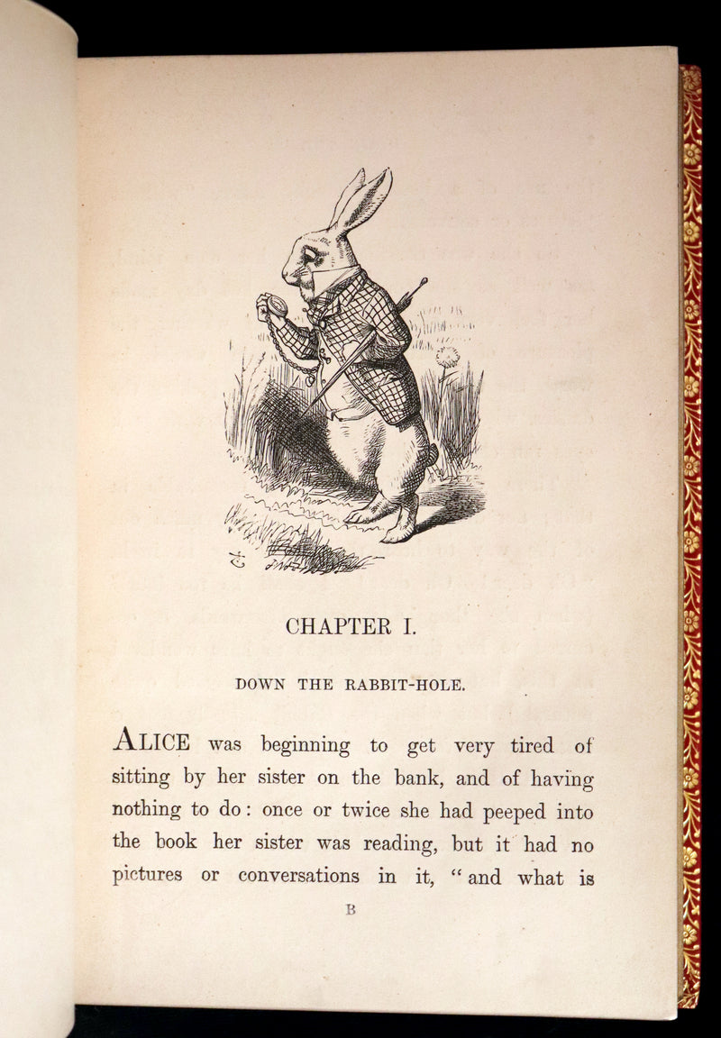 1872-1879 Fine Bayntun-Riviere Binding Book set - Alice's Adventures in Wonderland (WITH) Through the Looking-Glass and What Alice Found There.