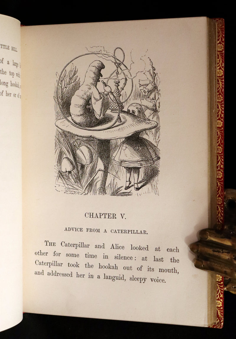 1872-1879 Fine Bayntun-Riviere Binding Book set - Alice's Adventures in Wonderland (WITH) Through the Looking-Glass and What Alice Found There.