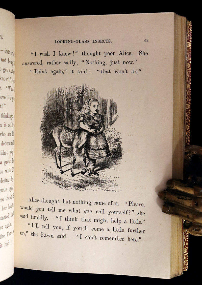 1872-1879 Fine Bayntun-Riviere Binding Book set - Alice's Adventures in Wonderland (WITH) Through the Looking-Glass and What Alice Found There.