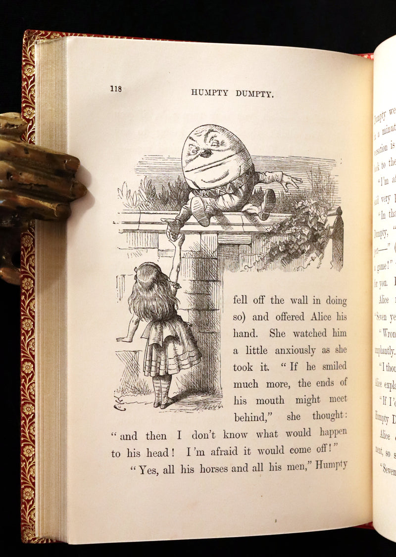 1872-1879 Fine Bayntun-Riviere Binding Book set - Alice's Adventures in Wonderland (WITH) Through the Looking-Glass and What Alice Found There.