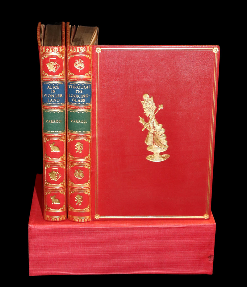 1872-1879 Fine Bayntun-Riviere Binding Book set - Alice's Adventures in Wonderland (WITH) Through the Looking-Glass and What Alice Found There.