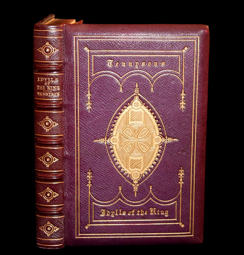 1862 Beautiful binding - Legend of King Arthur - IDYLLS OF THE KING by Alfred Tennyson.