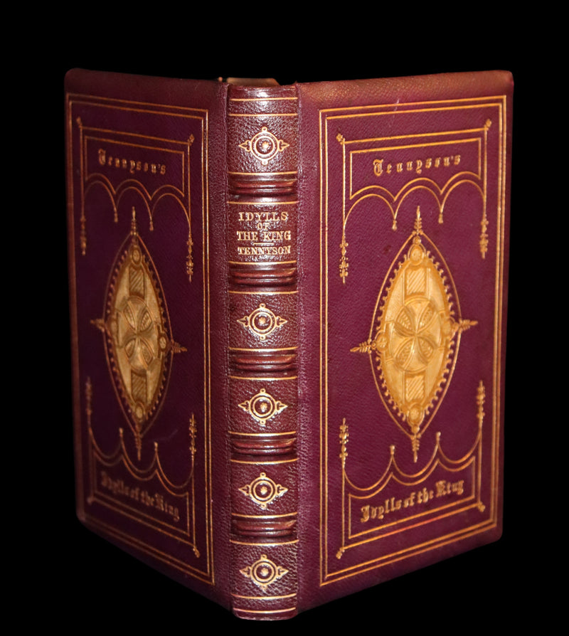 1862 Beautiful binding - Legend of King Arthur - IDYLLS OF THE KING by Alfred Tennyson.