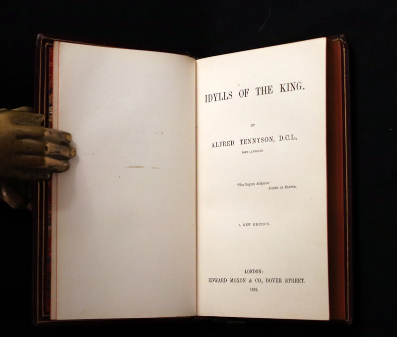 1862 Beautiful binding - Legend of King Arthur - IDYLLS OF THE KING by Alfred Tennyson.