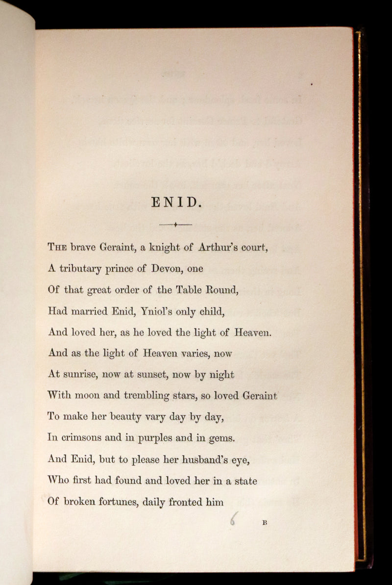 1862 Beautiful binding - Legend of King Arthur - IDYLLS OF THE KING by Alfred Tennyson.