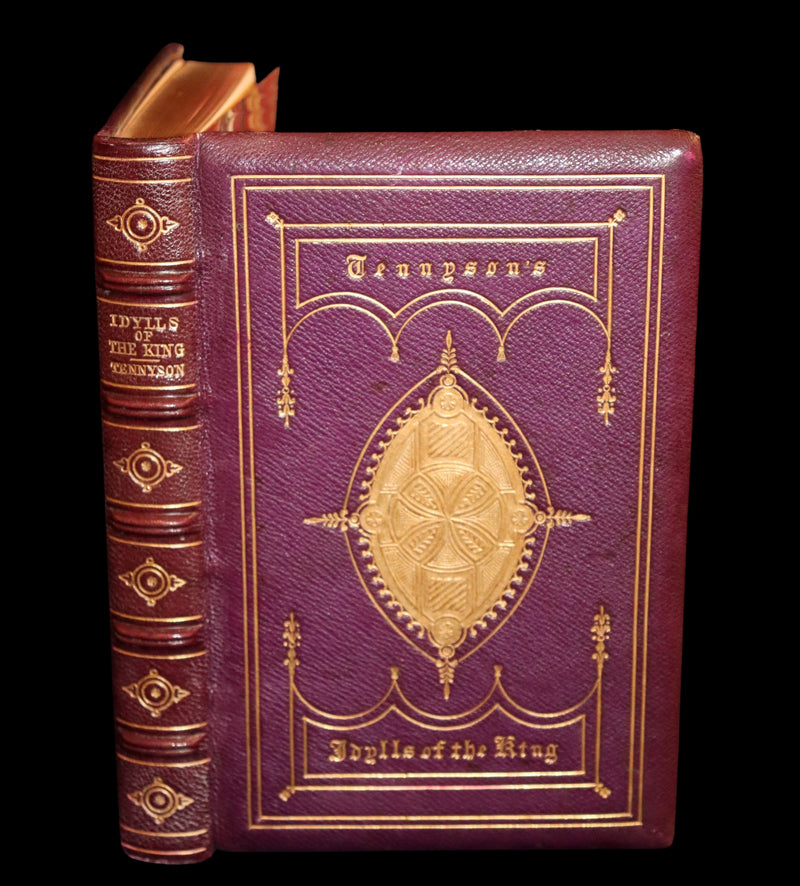 1862 Beautiful binding - Legend of King Arthur - IDYLLS OF THE KING by Alfred Tennyson.