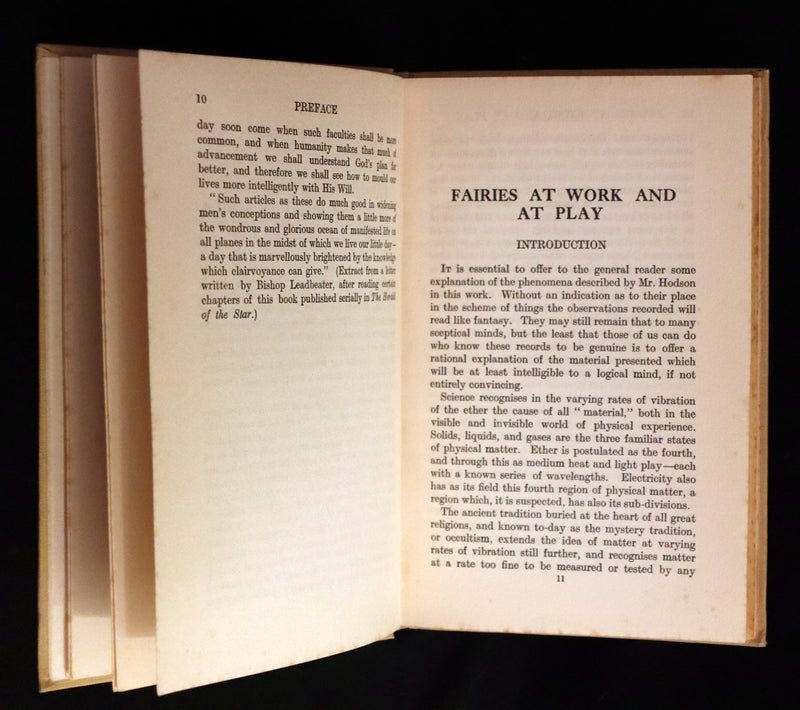 1925 Rare First Edition Book - Fairies at Work and at Play observed by Geoffrey Hodson.