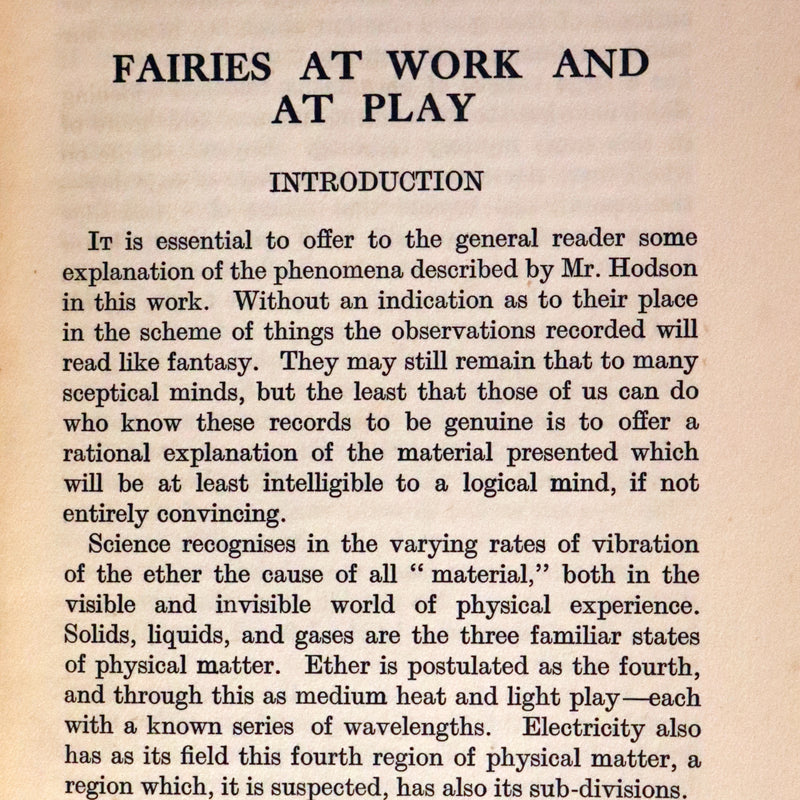 1925 Rare First Edition Book - Fairies at Work and at Play observed by Geoffrey Hodson.