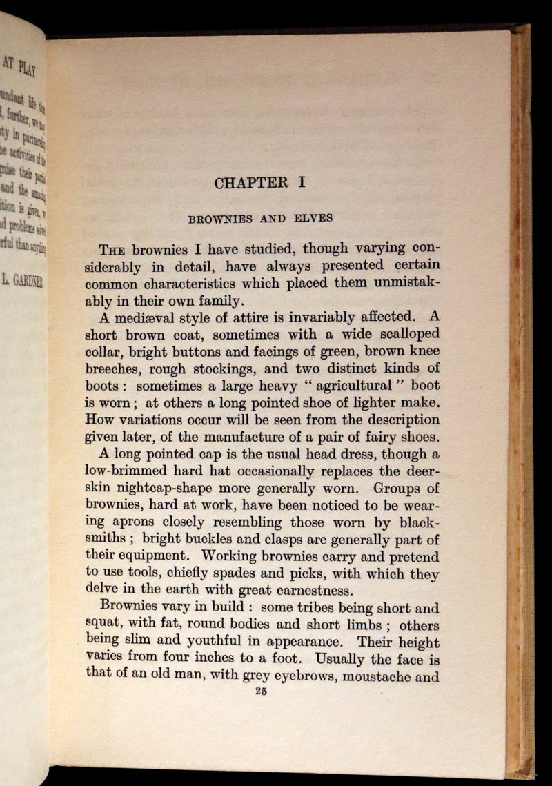 1925 Rare First Edition Book - Fairies at Work and at Play observed by Geoffrey Hodson.