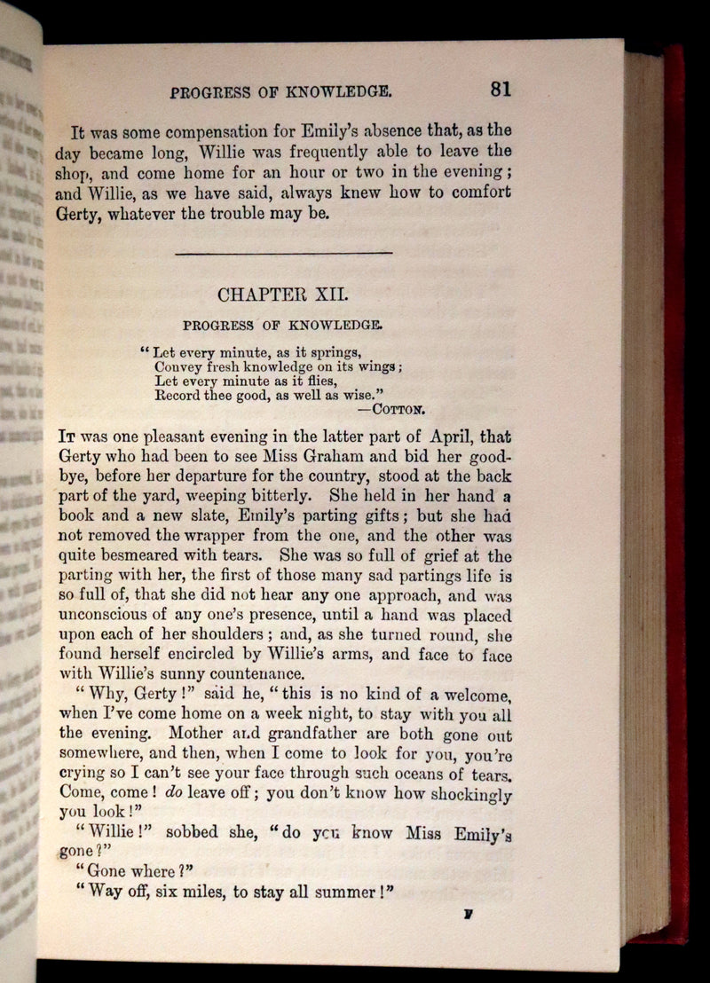 1887 Rare Victorian Book - The LAMPLIGHTER by Maria Susanna Cummins.