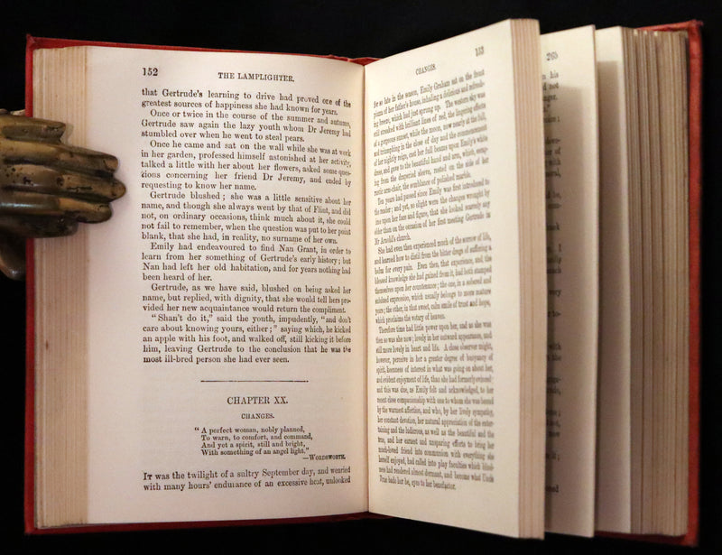 1887 Rare Victorian Book - The LAMPLIGHTER by Maria Susanna Cummins.