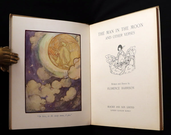 1918 Scarce First Edition - The Man in the Moon Illustrated by FLORENCE HARRISON.