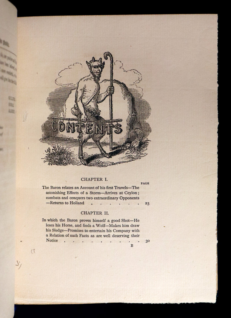 1889 Fine Morrell binding - Baron MUNCHAUSEN's Travels and Surprising Adventures Illustrated by Crowquill.